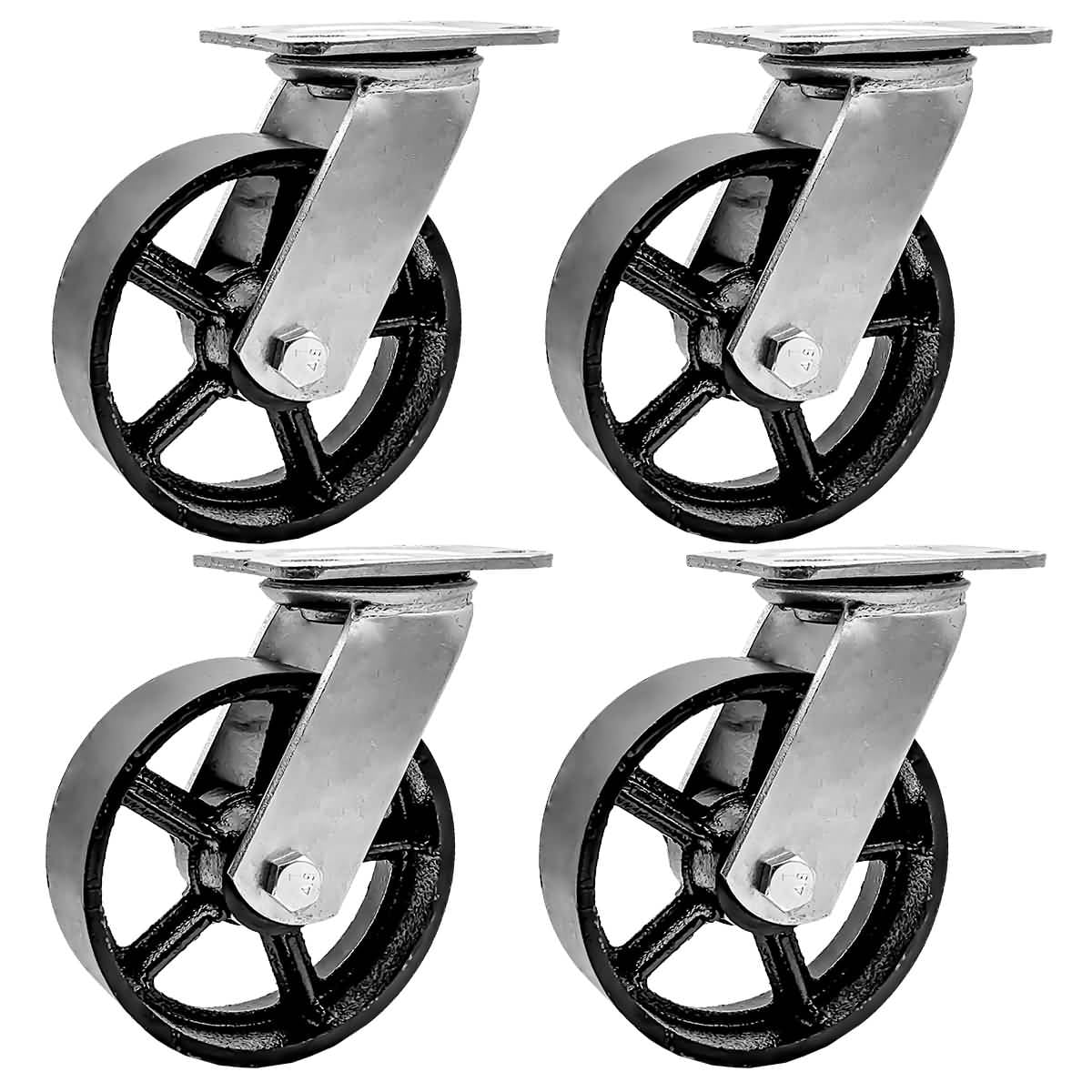 Details about   4 Each Vintage Industrial Casters 1 1/2” Black Okastic Wheel 