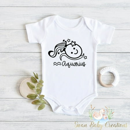 Aquarius Zodiac Baby - Horoscope Baby - Astrology Baby Bodysuit- Cute Baby- Baby Shower Gift- Gift For Baby- Aquarius Baby Cute Baby Onesie BABY BODYSUIT LAT 4424