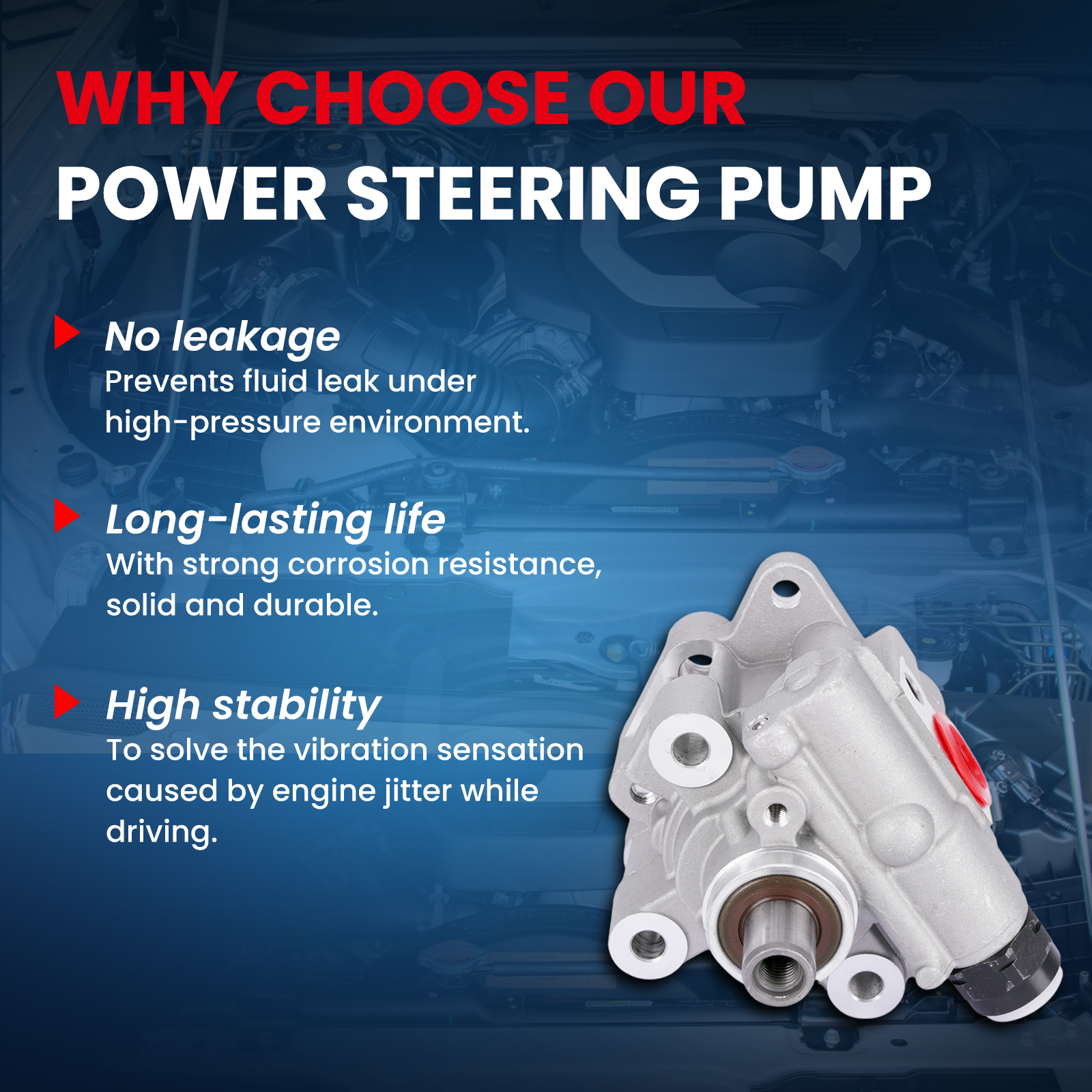MOCA AUTOPARTS Power Steering Pump Fit for 2007-2012 Jeep Liberty 3.7L & 2007-2011 Dodge Nitro 3.7L