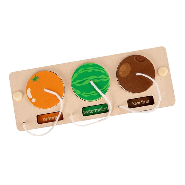 Tablero de madera para actividades de niños, motricidad básica, Montessori, aprendizaje, viajes, juguetes de carretera Fruta