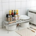 thumbnail image 2 of HLONK Expandable Stackable Kitchen Cabinet Shelf Organizer Storage Space Saving Cupboard  Plate  Dish  Counter & Pantry Organizer, 2 of 7