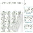 thumbnail image 4 of DDQQ No Hook Shower Curtain with Snap in Fabric Liner, Spring Green Flower Print Double Layers Shower Curtain for Bathroom, See Through Top Window Waterproof Shower Curtains, 4 of 13