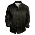 thumbnail image 3 of Asxite Mens Plus Size Tops Fall Striped Print Casual Business Pocket Long Sleeve Shirts, 3 of 5