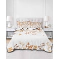 thumbnail image 2 of Quilts Queen Size Bedding Set, Yellow Leaves Reversible Summer Quilt 3 Pieces, Summer Botanical Lightweight Bedspreads Coverlets with 2 Pillow Shams for All Seasons, 2 of 5