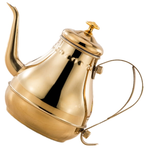 LOLIPPYY Daily Use Tea Kettle Golden Teapot for Stovetop Non-slip Handle 1Set
