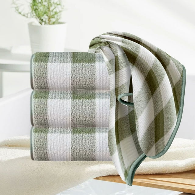 Apmemiss Clearance Large Checkered Corals Fleece Quickly Drying Towel and Highly Absorbent Soft Warm and Comfortable