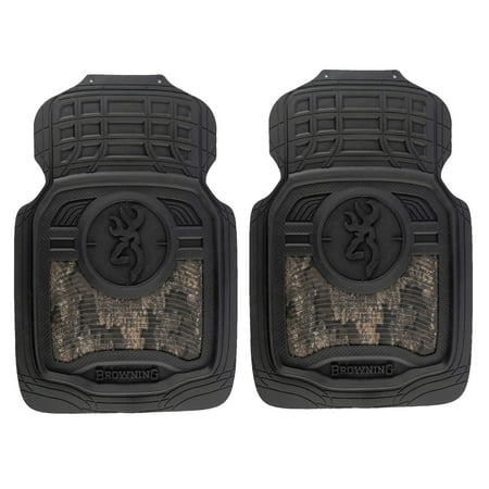 Realtree Timber Camo with Browning Logo 2-pc Accessories Kit - 2 Universal Front Floor Mats for Truck, SUV and Car