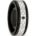 thumbnail image 6 of Stainless Steel Polished With Brushed Black Ip-Plated 2Pt. Diamond 8mm Band (Size 8) Made In China sr417-8, 6 of 6