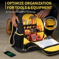 thumbnail image 4 of Tool Backpack,GOCHIFIX Heavy Duty Tool Bag with Hard Bottom,Laptop Compartment and Multiple Pockets,Black, 4 of 7