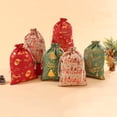thumbnail image 4 of Nvzi 10 bolsas de regalo navideñas con cordón, bolsas navideñas con cordón, bolsas de regalo navideñas con cordón, bolsas para envolver regalos, estilo E, 4 of 5
