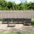 thumbnail image 1 of vidaXL 8 Piece Garden Lounge Set with Cushions Anthracite Poly Rattan, 1 of 5