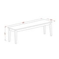 thumbnail image 3 of Pemberly Row Traditional 17" Wood Dining Bench in Cream/Cherry, 3 of 3