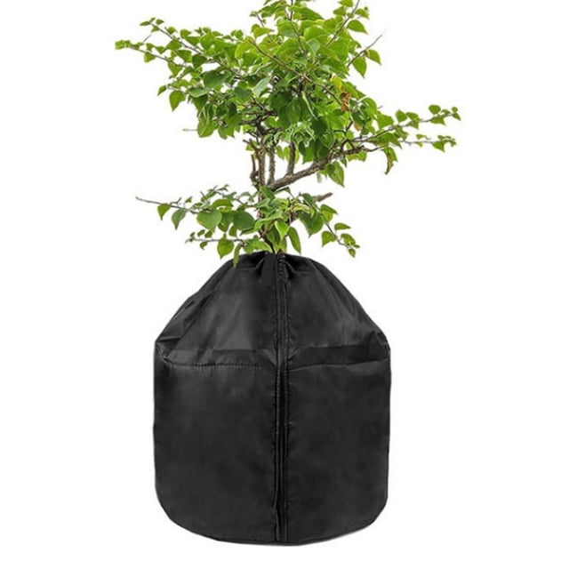 Winter Plant Cover, Made of Breathable Fabric, Flower Pot Protector Bag with Drawstring and Zipper, Prevent Excessive Damp and Lack of Gas, Windproof and Waterproof in Garden