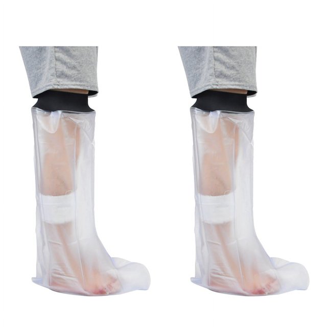 2X Housse de Douche en Fonte Imperméable pour Adultes Protection des Blessures en Fonte Accessoires de Bain, 2 x Housses en Fonte Imperméables, Transparentes