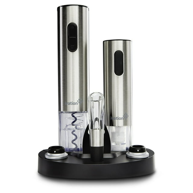 Set de regalo para vino Ivation Electric con abridor, aireador y conservante