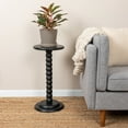 thumbnail image 3 of Creative Co-Op Stacked Pedestal Cocktail Side Table, Black, 3 of 6