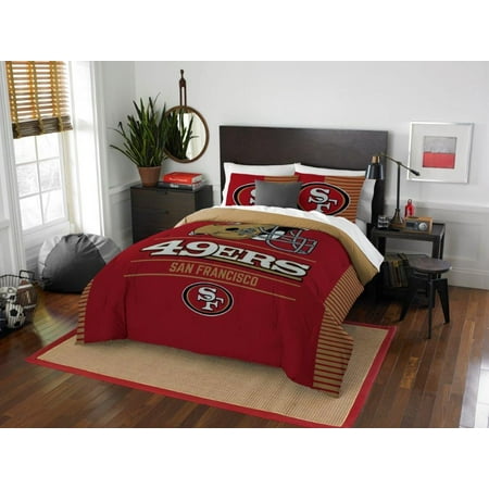 Sam Football - San Francisco 49ers COMBO 5 Pc FULL / QUEEN Size Comforter Set Includes: Comforter, 2 Pillow Shams & 2 Pillowcases -NFL Football Bedding Accessories