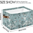 thumbnail image 4 of GZHJMY Portraits Of Deer Storage Bins Collapsible with Handle, 2PCS Rectangle Waterproof Baskets for Storage Cube Closet Organizer for Toy Nursery Book Office Shelf Bathroom, 4 of 7
