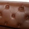 Noble House Hennessey Tufted Faux Leather Sofa, Cognac Brown, Espresso
