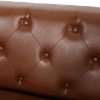 thumbnail image 6 of GDF Studio Neilan Contemporary Faux Leather Tufted 3 Seater Sofa with Bolster Pillows, Cognac Brown and Espresso, 6 of 9