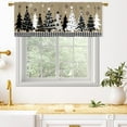 thumbnail image 6 of Black White Christmas Tree Valances for Kitchen Windows Xmas Holiday Buffalo Plaid Cafe Valance Snowfalke Short Treatment Drapes for Bathroom Laundry Basement Living Room Kitchen 52x18 Inch, 6 of 6