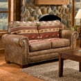 thumbnail image 2 of American Furniture Classics Microfiber Sierra Lodge Loveseat in Brown, 2 of 13