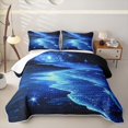 thumbnail image 2 of Erosebridal Beach Themed Quilt Full,Ocean Sea Printed Summer Holiday Nature Pattern Full Bedspread Sets For Adults,3-Piece, 2 of 7