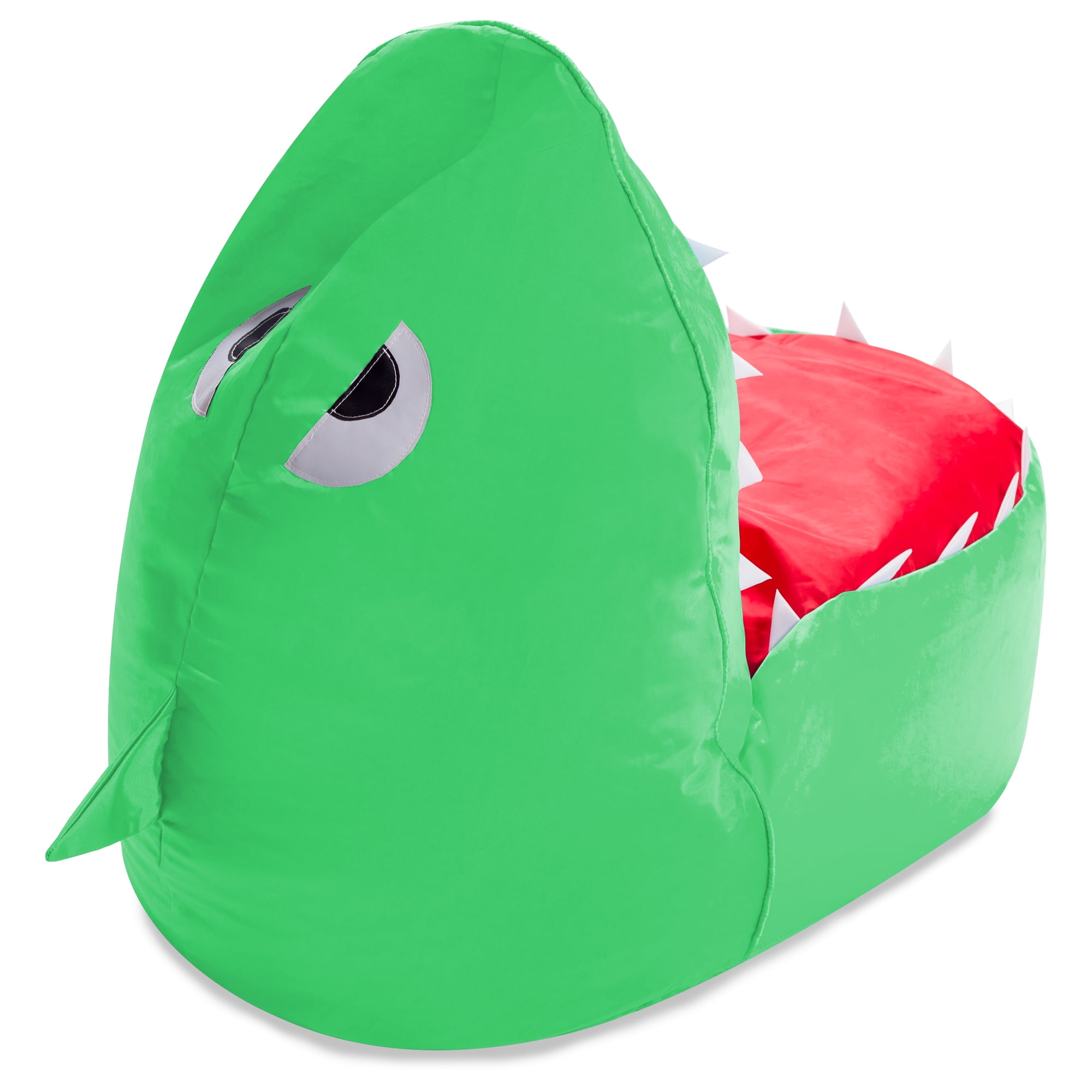 Posh Creations Bean Bag Chair Cover, Soft Shark Lounger, Kids, 2.5 ft, Green