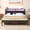 Black, variant on Queen Bed Frame with LED and Charging Station, Metal Platform Bed with Storage Headboard, Black