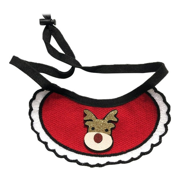 Babero para mascotas de Navidad Bufanda triangular de ciervo rojo Baberos ajustables Suministros para mascotas para perros y gatos (S)