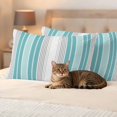 thumbnail image 3 of Turquoise Aqua Stripes Outdoor Waterproof Pillow Covers, Modern Minimalist Abstract Lines Decorative Rectangle Throw Pillowcase Sofa Cushion Sham for Patio/Couch/Chair, 20"x12" 2 Pack, 3 of 8