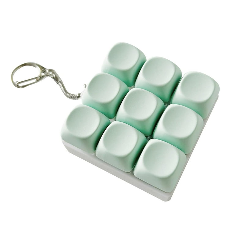 Zxpjkyu 9 Key Keyboard Fidget Clicker Toy Keychain Accessory