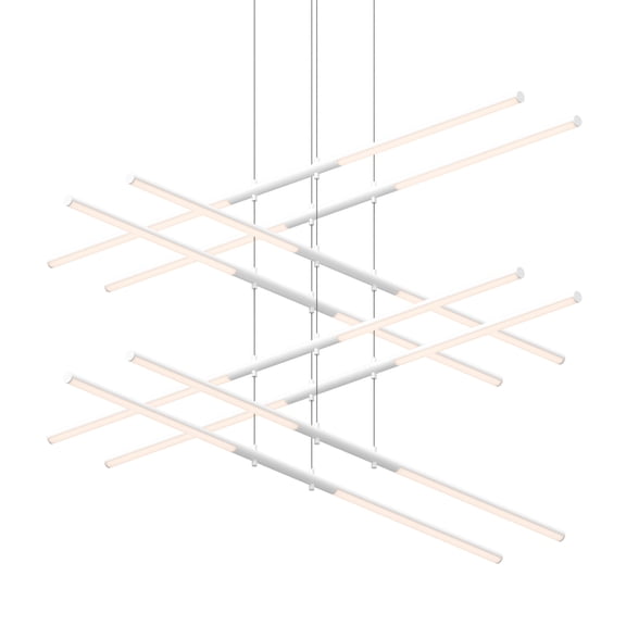 Sonneman 2804.03 Tik-Tak 47-1/2" Wide Led Four Tier Linear Chandelier - White
