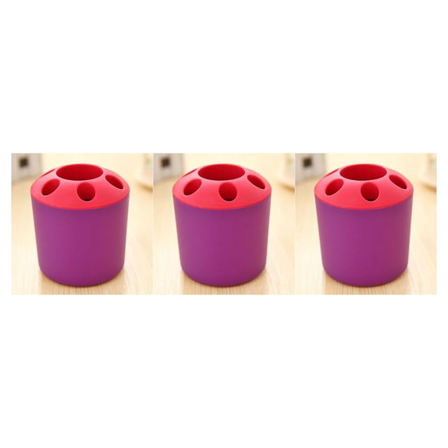 Moyic Soporte poroso para cepillo de dientes, soporte para de dientes, tubo para cepillo de para parejas, bloque de bolígrafo Violeta 3piezas