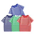 thumbnail image 5 of EnJoCho Children Casual Crewneck T Shirt Small Kids Summer Short Sleeved Stand Up Collar Striped Tops Boys Girls Casual Going Out Tshirt Tee Tops Clothes, 5 of 8
