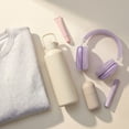 thumbnail image 5 of PWRD Purple Liquid Glitter Wireless Bluetooth Headphones, Over Ear with Microphone, 5 of 11