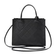 thumbnail image 2 of Dtchengua Quilted Tote Crossbody Bag, Black Faux Leather Handbag with Detachable Strap for Women, 2 of 6