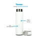 thumbnail image 3 of Termo Acero Inoxidable 500 ml a Prueba de Fugas, Infusor de Té, Mantiene la Temperatura Hasta por 12 Horas, Doble Pared, Cierre Hermético, Sin BPA (Blanco) Hanylish Bluelander Termo, 3 of 7