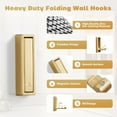 thumbnail image 3 of Folding Coat Hooks, 4Pcs Foldable Heavy Duty Wall Hooks Zinc Alloy No Rust Fold Up Hooks for Coat, Towel, Key, Hat, Bag, Jacket, Backpack. (Gold), 3 of 9