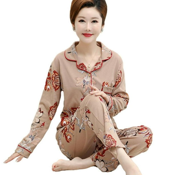 Loungewear Cotton Sleepwear Women Pajama Set Long-sleeved Trousers Comfortable  Pajamas Minimalist Design