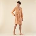 thumbnail image 7 of Chakra Floss Unisex Bathrobe - 40% Bamboo 60% Cotton, Soft and Absorbent Design, Comfortable and Eco-Friendly | L - Mango, 7 of 7