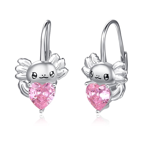 TANGPOET Axolotl Earrings 925 Sterling Silver Animal Leverback Earring Hypoallergenic Birthday Valentines Jewelry Gifts for Women