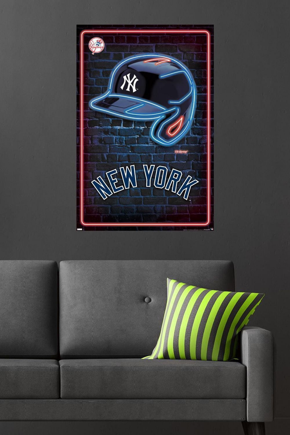 MLB New York Yankees - Neon Helmet 23 Wall Poster, 22.375" x 34"