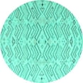 thumbnail image 1 of Ahgly Company Indoor Round Solid Turquoise Blue Modern Area Rugs, 3' Round, 1 of 4