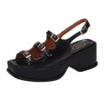 thumbnail image 1 of ¡Novedad de 2022! Sandalias de plataforma para mujer, zapatos de tacón alto para mujer, sandalias de cuña con punta abierta, hebilla informal de Color liso poco profundo 39 Gao Jinjia LED, 1 of 2