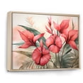 thumbnail image 3 of Designart "Vintage Tropical Plants in Coral" Oversized Floral Framed Wall Art - Traditional Coral Fuschia Living Room Framed Canvas Art, 3 of 7