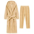 thumbnail image 3 of ZVNAΖH Flannel Robes for Women Full Length, Plush Fleece Robe, Cozy Warm Bathrobe with Pockets, Gifts for Women, Bathrobe Gown Pajamas Long Sleepwear Pocket Waistband+Belts, 3 of 3