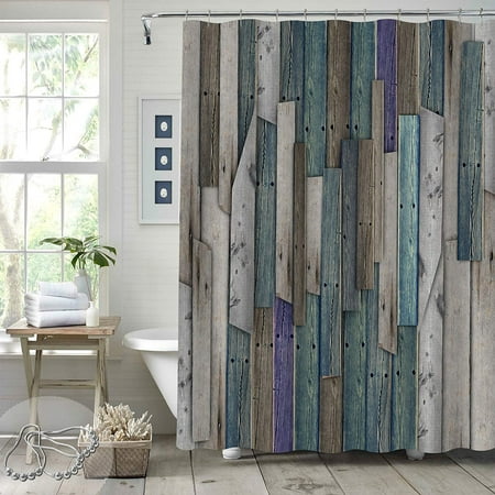 Rustic Wood Shower Curtain Western, Country Door Shower Curtains