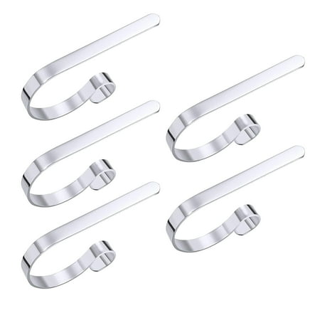 

Wuztai Hooks for Hanging Hook Towel Hooks 4PCS Metal Christmas Stocking Hooks Fireplace Hanger With Design Sliver
