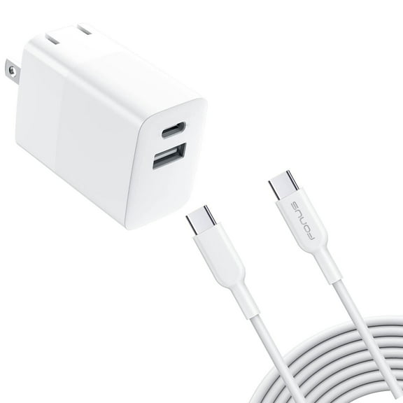 For Google Pixel 7a - 38W PD Home Charger, Fast Type-C 6ft Long Cable USB-C Power Cord QC3.0 Adapter 2-Port Wall Q3V